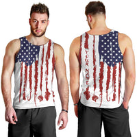 American Flag Fishing Men Tank Top Lure and Hook Elements and Custom Name Print - Wonder Print Shop