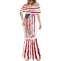 American Flag Fishing Mermaid Dress Lure and Hook Elements and Custom Name Print - Wonder Print Shop