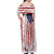 American Flag Fishing Off Shoulder Maxi Dress Lure and Hook Elements and Custom Name Print - Wonder Print Shop