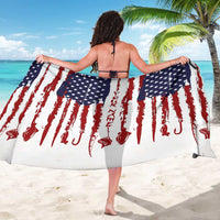 American Flag Fishing Sarong Lure and Hook Elements and Custom Name Print - Wonder Print Shop
