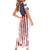American Flag Fishing Short Sleeve Bodycon Dress Lure and Hook Elements and Custom Name Print - Wonder Print Shop