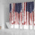 American Flag Fishing Shower Curtain Lure and Hook Elements and Custom Name Print - Wonder Print Shop
