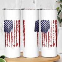American Flag Fishing Skinny Tumbler Lure and Hook Elements and Custom Name Print - Wonder Print Shop