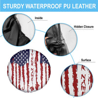 American Flag Fishing Spare Tire Cover Lure and Hook Elements and Custom Name Print - Wonder Print Shop