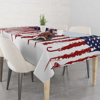 American Flag Fishing Tablecloth Lure and Hook Elements and Custom Name Print - Wonder Print Shop
