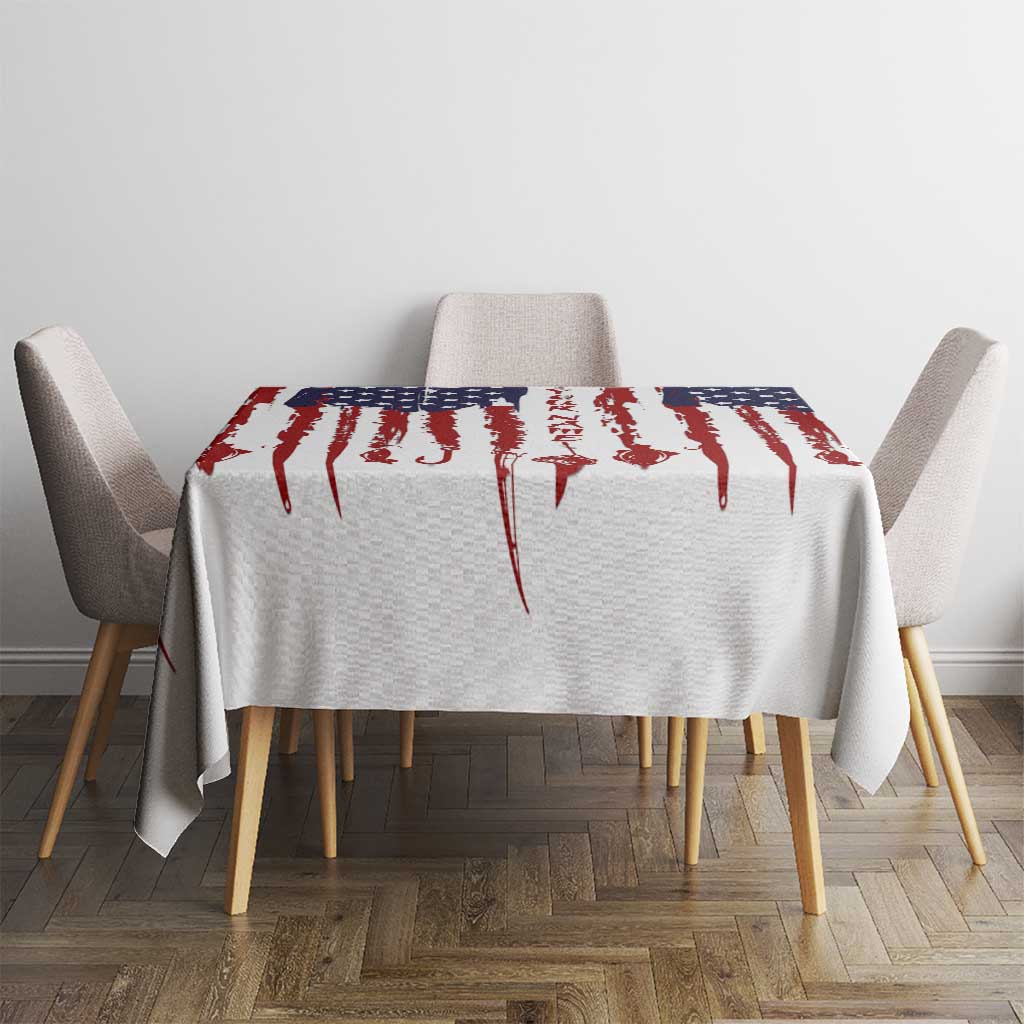 American Flag Fishing Tablecloth Lure and Hook Elements and Custom Name Print - Wonder Print Shop