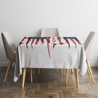 American Flag Fishing Tablecloth Lure and Hook Elements and Custom Name Print - Wonder Print Shop
