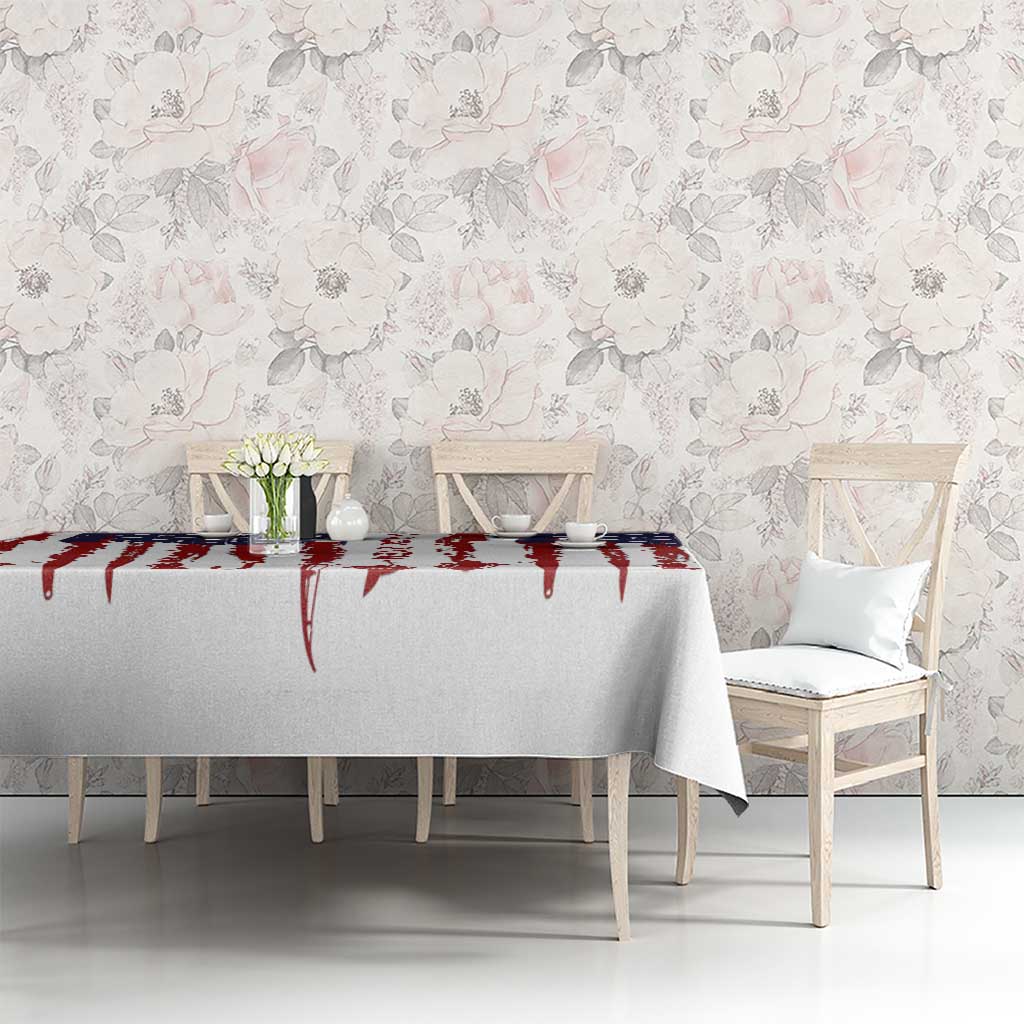 American Flag Fishing Tablecloth Lure and Hook Elements and Custom Name Print - Wonder Print Shop