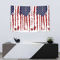 American Flag Fishing Tapestry Lure and Hook Elements and Custom Name Print - Wonder Print Shop