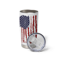 American Flag Fishing Tumbler Cup Lure and Hook Elements and Custom Name Print - Wonder Print Shop