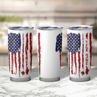 American Flag Fishing Tumbler Cup Lure and Hook Elements and Custom Name Print - Wonder Print Shop