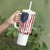 American Flag Fishing Tumbler With Handle Lure and Hook Elements and Custom Name Print - Wonder Print Shop