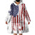 American Flag Fishing Wearable Blanket Hoodie Lure and Hook Elements and Custom Name Print - Wonder Print Shop