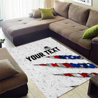 Personalized American Flag Bowling Team Area Rug Pins and Ball Torn Stripes and Patterned White - Wonder Print Shop