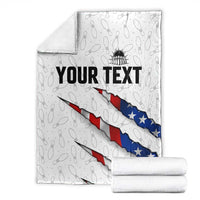 Personalized American Flag Bowling Team Blanket Pins and Ball Torn Stripes and Patterned White - Wonder Print Shop