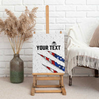 Personalized American Flag Bowling Team Canvas Wall Art Pins and Ball Torn Stripes and Patterned White - Wonder Print Shop