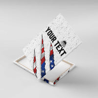 Personalized American Flag Bowling Team Canvas Wall Art Pins and Ball Torn Stripes and Patterned White - Wonder Print Shop