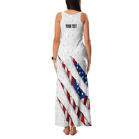 Personalized American Flag Bowling Team Family Matching Tank Maxi Dress and Hawaiian Shirt Pins and Ball Torn Stripes and Patterned White - Wonder Print Shop