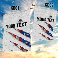 Personalized American Flag Bowling Team Garden Flag Pins and Ball Torn Stripes and Patterned White - Wonder Print Shop