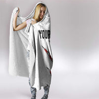 Personalized American Flag Bowling Team Hooded Blanket Pins and Ball Torn Stripes and Patterned White - Wonder Print Shop