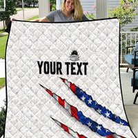 Personalized American Flag Bowling Team Quilt Pins and Ball Torn Stripes and Patterned White - Wonder Print Shop