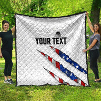 Personalized American Flag Bowling Team Quilt Pins and Ball Torn Stripes and Patterned White - Wonder Print Shop