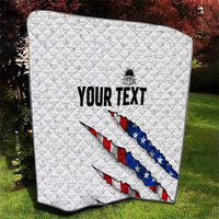 Personalized American Flag Bowling Team Quilt Pins and Ball Torn Stripes and Patterned White - Wonder Print Shop