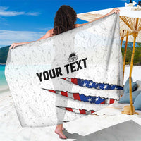 Personalized American Flag Bowling Team Sarong Pins and Ball Torn Stripes and Patterned White - Wonder Print Shop