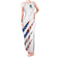Personalized American Flag Bowling Team Tank Maxi Dress Pins and Ball Torn Stripes and Patterned White - Wonder Print Shop