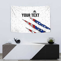 Personalized American Flag Bowling Team Tapestry Pins and Ball Torn Stripes and Patterned White - Wonder Print Shop
