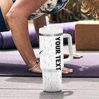 Personalized American Flag Bowling Team Tumbler With Handle Pins and Ball Torn Stripes and Patterned White - Wonder Print Shop