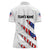 Personalized American Flag Bowling Team Women Polo Shirt Pins and Ball Torn Stripes and Patterned White - Wonder Print Shop
