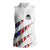 Personalized American Flag Bowling Team Women Sleeveless Polo Shirt Pins and Ball Torn Stripes and Patterned White - Wonder Print Shop