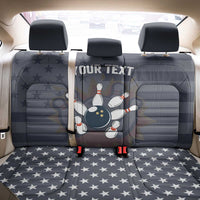 Custom Bowling Ball and Pins Back Car Seat Cover American Flag Stars and Stripes in Grunge Patriotic - Wonder Print Shop