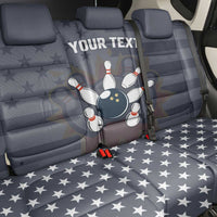 Custom Bowling Ball and Pins Back Car Seat Cover American Flag Stars and Stripes in Grunge Patriotic - Wonder Print Shop