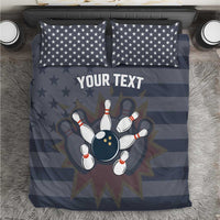 Custom Bowling Ball and Pins Bedding Set American Flag Stars and Stripes in Grunge Patriotic - Wonder Print Shop