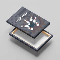 Custom Bowling Ball and Pins Canvas Wall Art American Flag Stars and Stripes in Grunge Patriotic - Wonder Print Shop