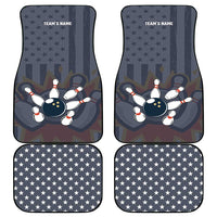 Custom Bowling Ball and Pins Car Mats American Flag Stars and Stripes in Grunge Patriotic - Wonder Print Shop