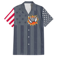 Custom Bowling Ball and Pins Family Matching Long Sleeve Bodycon Dress and Hawaiian Shirt American Flag Stars and Stripes in Grunge Patriotic - Wonder Print Shop