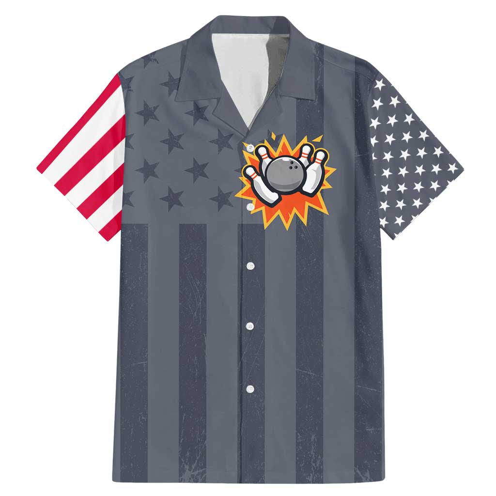 Custom Bowling Ball and Pins Family Matching Mermaid Dress and Hawaiian Shirt American Flag Stars and Stripes in Grunge Patriotic - Wonder Print Shop