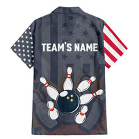 Custom Bowling Ball and Pins Family Matching Mermaid Dress and Hawaiian Shirt American Flag Stars and Stripes in Grunge Patriotic - Wonder Print Shop