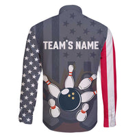 Custom Bowling Ball and Pins Family Matching Mermaid Dress and Hawaiian Shirt American Flag Stars and Stripes in Grunge Patriotic - Wonder Print Shop