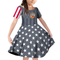 Custom Bowling Ball and Pins Family Matching Off Shoulder Short Dress and Hawaiian Shirt American Flag Stars and Stripes in Grunge Patriotic - Wonder Print Shop
