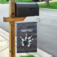 Custom Bowling Ball and Pins Garden Flag American Flag Stars and Stripes in Grunge Patriotic - Wonder Print Shop