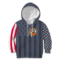 Custom Bowling Ball and Pins Kid Hoodie American Flag Stars and Stripes in Grunge Patriotic - Wonder Print Shop
