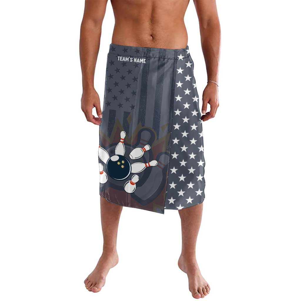 Custom Bowling Ball and Pins Lavalava American Flag Stars and Stripes in Grunge Patriotic - Wonder Print Shop