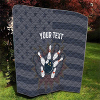 Custom Bowling Ball and Pins Quilt American Flag Stars and Stripes in Grunge Patriotic - Wonder Print Shop