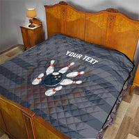 Custom Bowling Ball and Pins Quilt American Flag Stars and Stripes in Grunge Patriotic - Wonder Print Shop