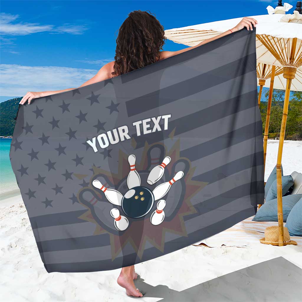 Custom Bowling Ball and Pins Sarong American Flag Stars and Stripes in Grunge Patriotic - Wonder Print Shop