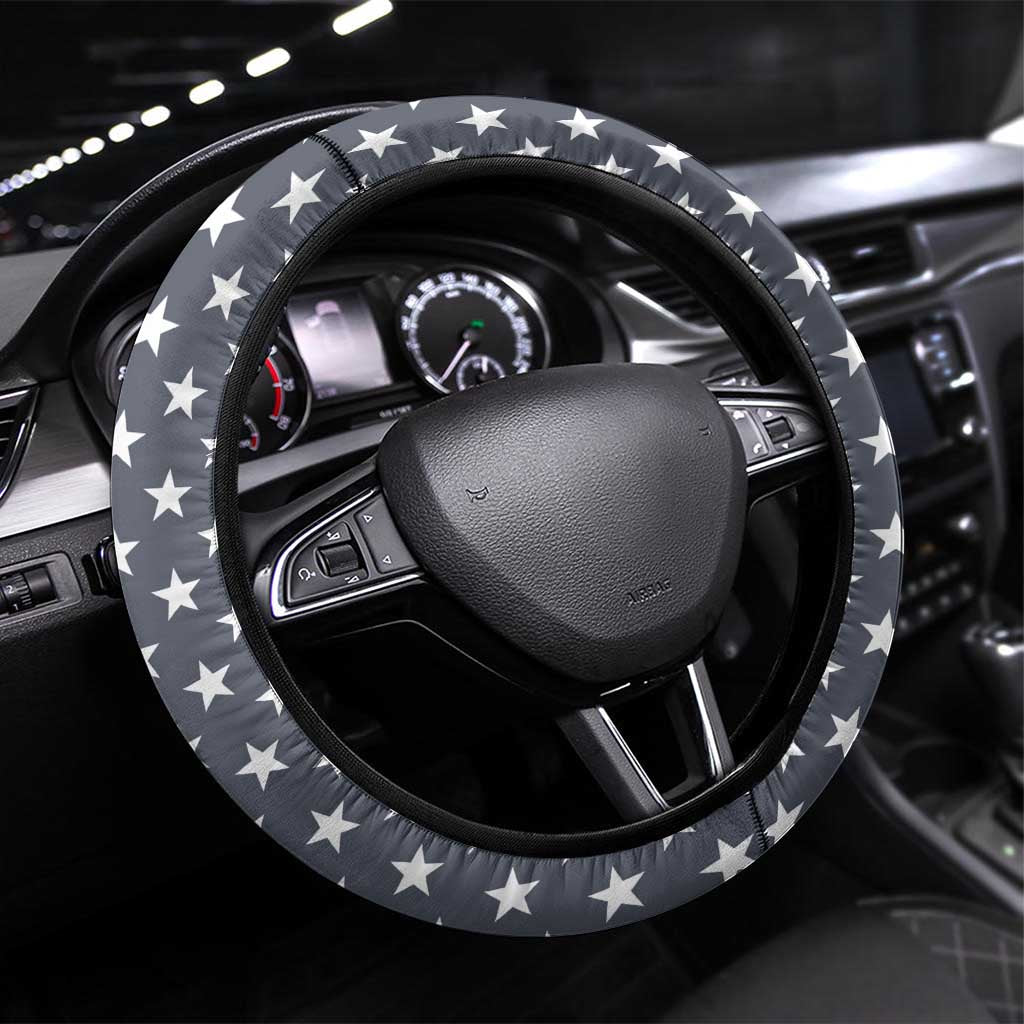 Bowling Ball and Pins Steering Wheel Cover American Flag Stars and Stripes in Grunge Patriotic - Wonder Print Shop